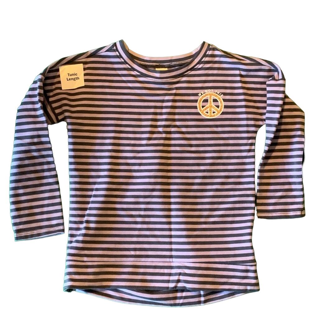 Old Navy Purple Gray Striped Tunic Long Sleeve Shirt Size 3T
